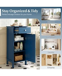 Volenca Wood Freestanding Floor Storage Cabinet with Drawer and Shelf