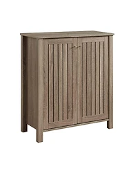 Boyel Living Shoe Cabinet with Slat Style Vented Doors Entryway Storage