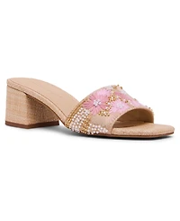 Madden Girl Women's Sunflower Floral Block Heel Sandals
