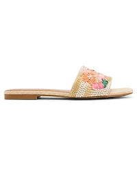 Madden Girl Women's Floral Beaded Slip-On Slide Sandals