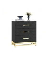 gaomon White 3-Drawer Wood Dresser, Bedroom Nightstand Storage Chest Organizer for Closet Clothes