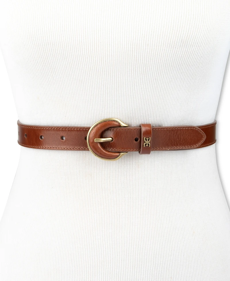 Sam Edelman Leather Inset Harness Buckle Belt