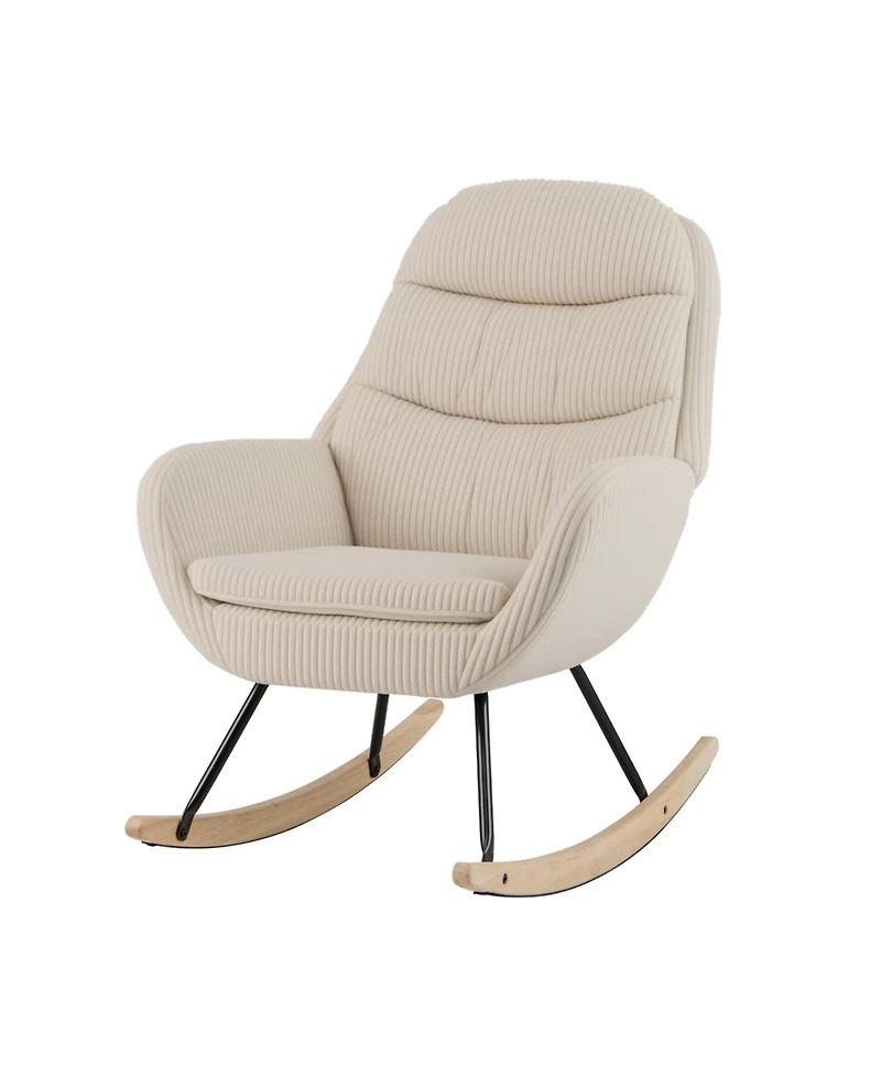 Slickblue Nursery Glider Rocker Chair with Upholstered Seat and Backrest