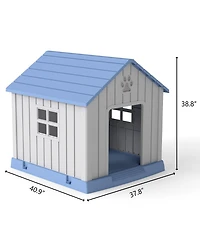 Decksplore 38 inch pointed dog house Spacious Indoor Outdoor Shelter with Removable Roof