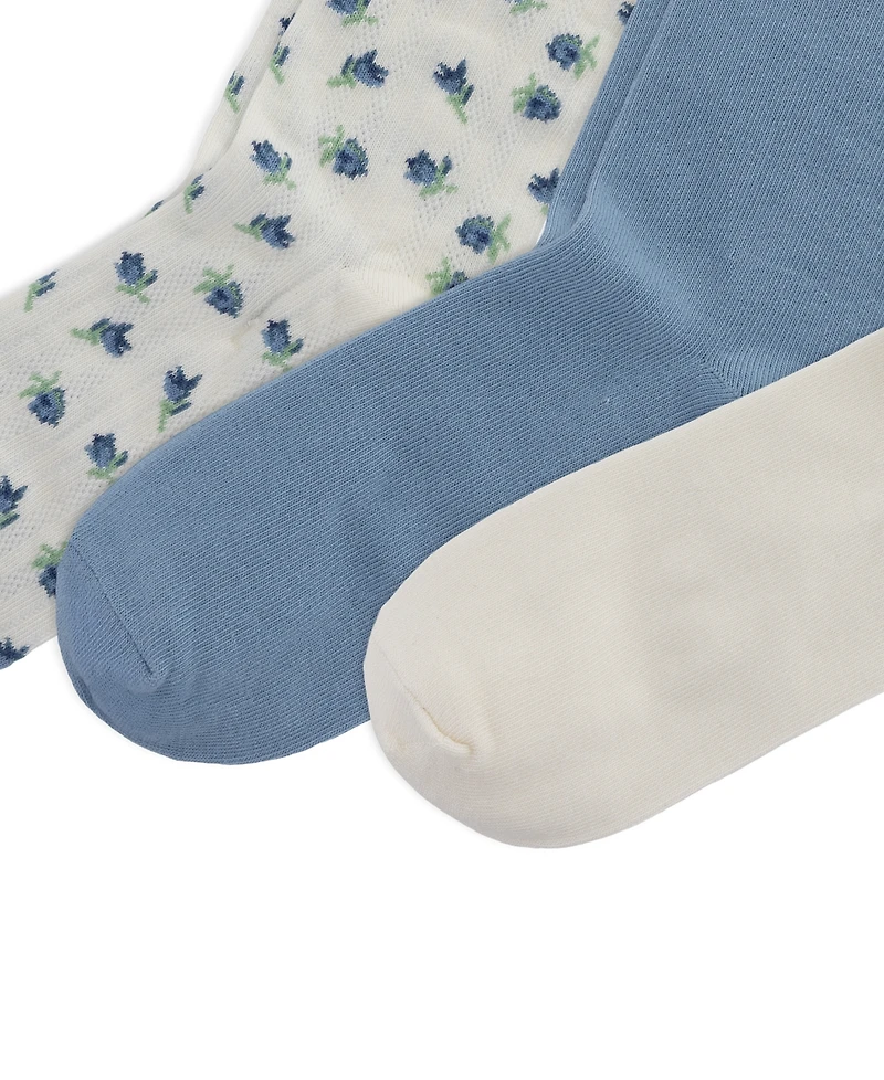 Polo Ralph Lauren Girls' 4-11 Blueberry Bear Socks, 3-Pack