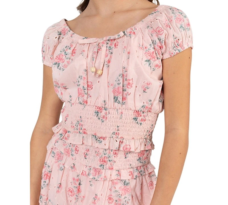 Rare Editions Girls' 7-16 Floral Print Top and Skort, 2-Piece Set