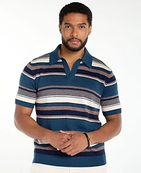 Liverpool Los Angeles Men's Short-Sleeve Johnny Collar Sweater