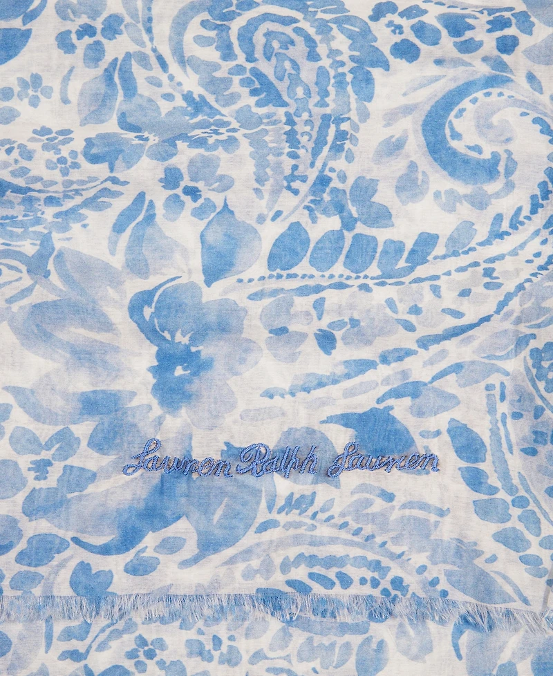 Lauren Ralph Lauren Summer Paisley Crinkled Oversized Oblong Scarf