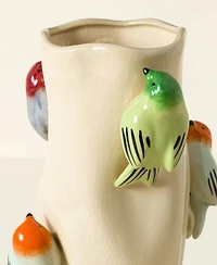 Uncommon Goods Birds on Log Ceramic Vase