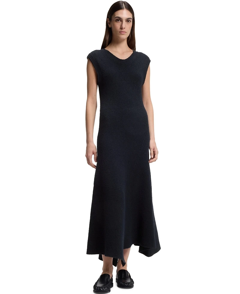 Boss by Hugo Women's Boucle Yarn Slim-Fit Ribbed Dress