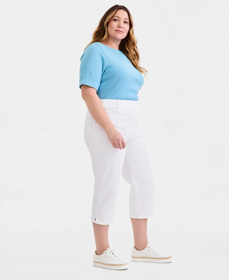 Style & Co Plus High-Rise Shaping Capri Jeans, Macy's Exclusive