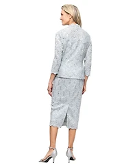 Sl Fashions Petite 2-Pc. Lace Jacket & Midi Dress Set