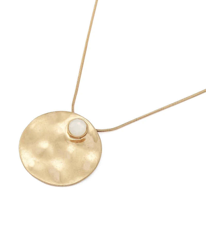 Robert Lee Morris Soho Mother of Pearl Turquoise Disc Pendant Necklace