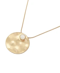 Robert Lee Morris Soho Mother of Pearl Turquoise Disc Pendant Necklace