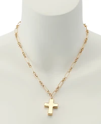 Robert Lee Morris Soho Mother of Pearl Cross Pendant Necklace