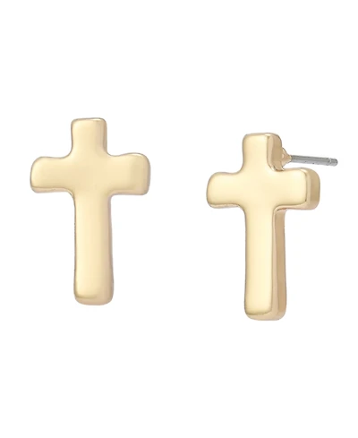 Robert Lee Morris Soho Gold Cross Stud Earrings