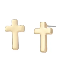 Robert Lee Morris Soho Gold Cross Stud Earrings