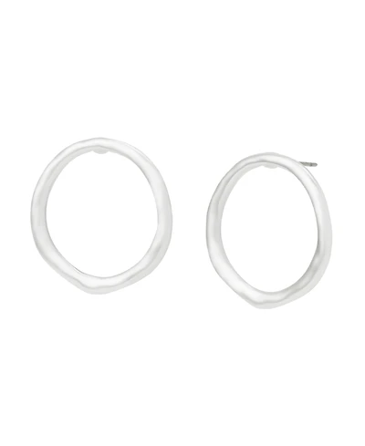 Robert Lee Morris Soho Silver Sculpted Small Circle Post Earrings