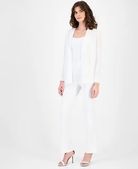 Anne Klein Women's Open-Front Sheer-Stripe Cardigan