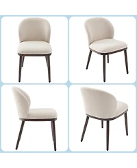 gaomon Set of 2 Upholstered Fabric Dining Accent Chairs, Comfortable Seat & Solid Wood Legs for Kitchen & Dining Room