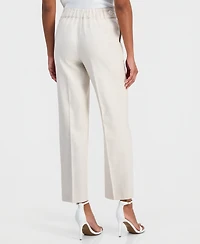 Anne Klein Women's Linen-Blend Tab-Waist Pull-On Trousers