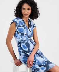 Anne Klein Women's Printed Wrap Sheath Dress