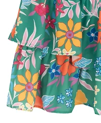 Rare Editions Girls' 7-16 Printed Smocked Dressy Romper