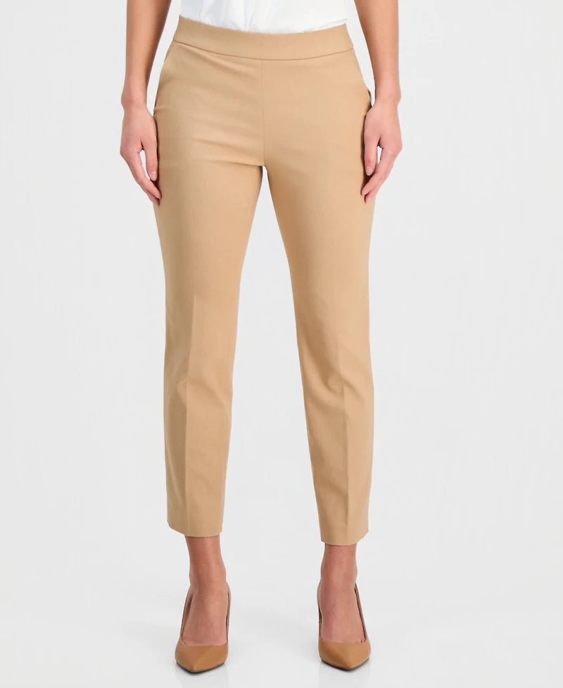 Kasper Women's Stretch Twill Cropped Pull-On Pants, Regular & Petite
