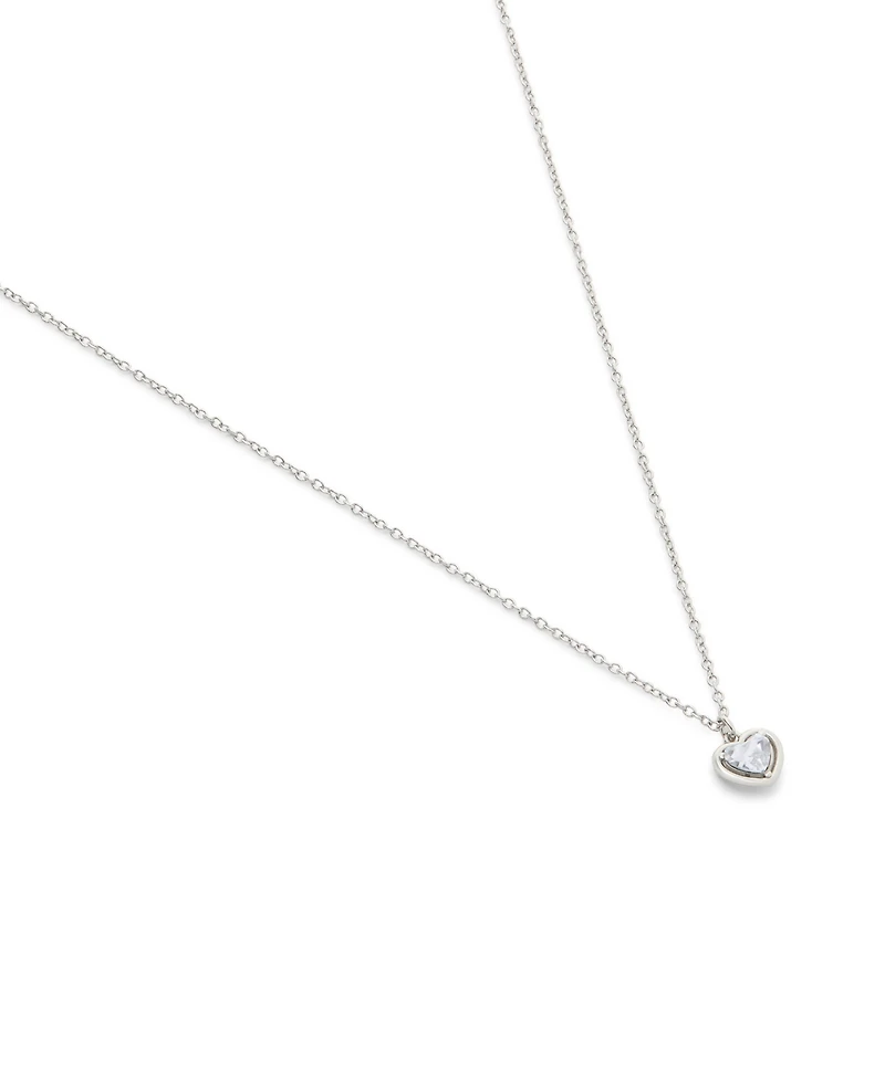 Coach Faux Stone Halo Heart Pendant Necklace