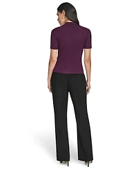 Calvin Klein Women's Collared Neck Short-Sleeve Sweater