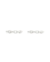 Coach Rhodium Signature C Chain Hoop Earrings
