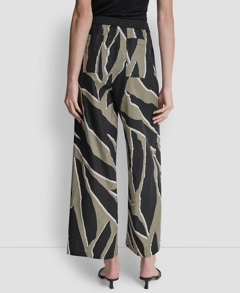Dkny Women's Printed Drawstring Ankle-Length Pants