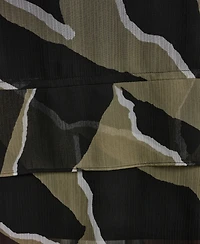 Dkny Women's Sleeveless Layered Crinkle V-Neck Dress