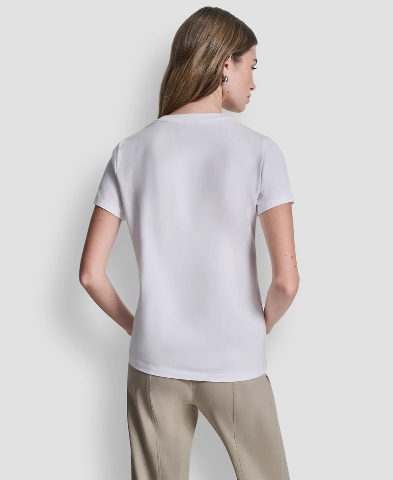 Dkny Women's Central Park Conversational Print Crewneck Short-Sleeve T-Shirt