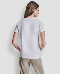 Dkny Women's Central Park Conversational Print Crewneck Short-Sleeve T-Shirt