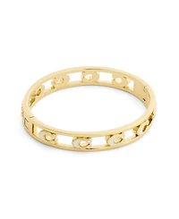Coach Black Signature C Enamel Openwork Bangle Bracelet