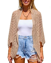 Cupshe Women's Sandy Beach Khaki Cover-Up Kimono
