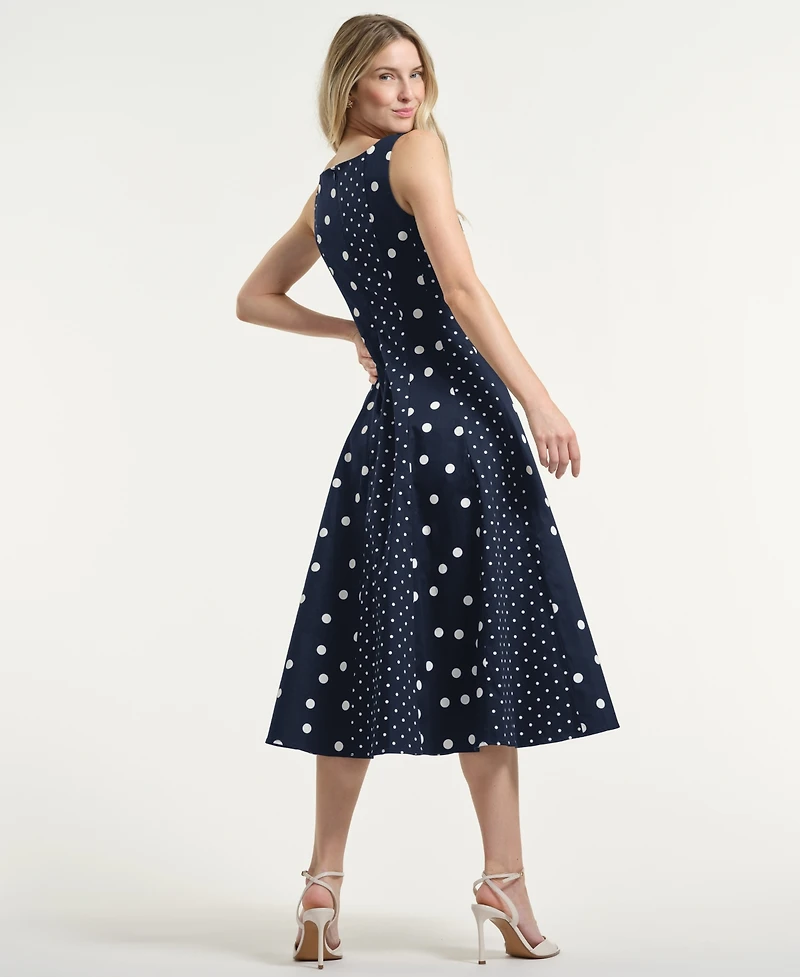 Isaac Mizrahi Women's Seamed Square Neck Midi Dress