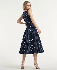 Isaac Mizrahi Women's Seamed Square Neck Midi Dress