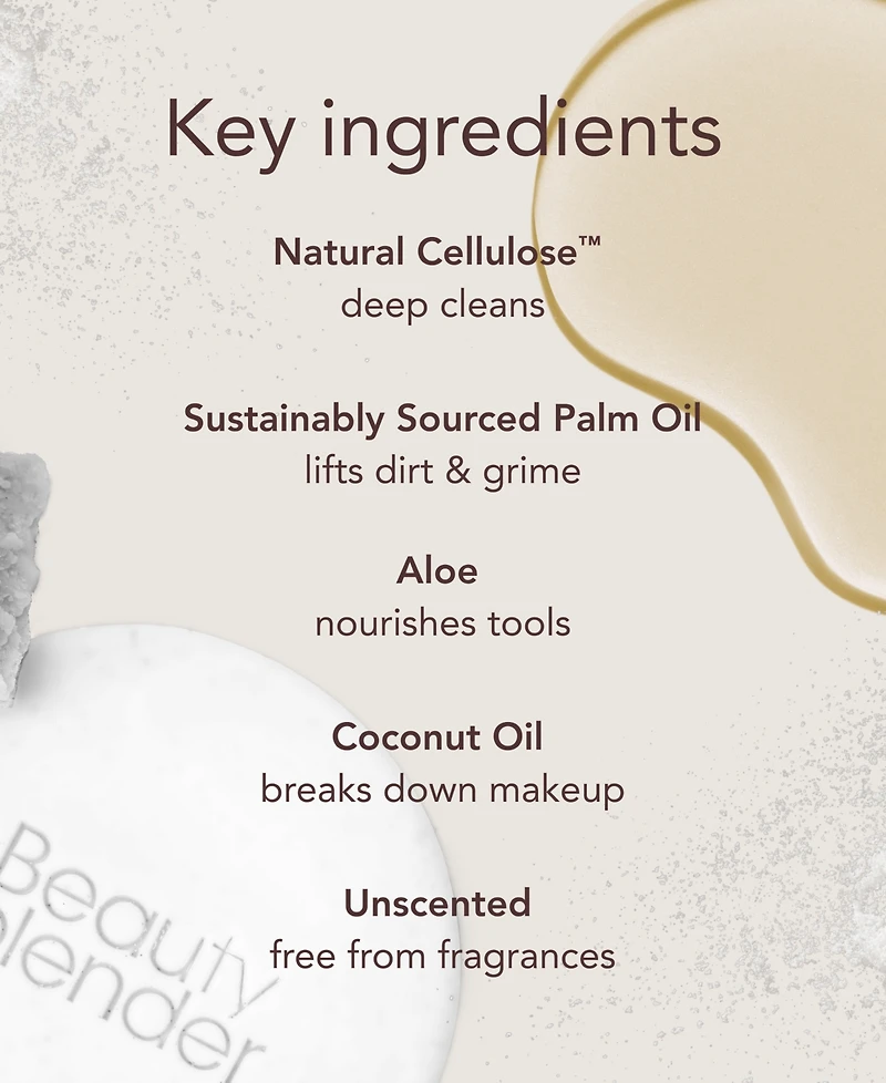 beautyblender Blendercleanser Tool Scrub Unscented Exfoliating Solid Soap, 2 oz.