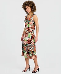 Kasper Women's Printed Pull-On Midi Skirt