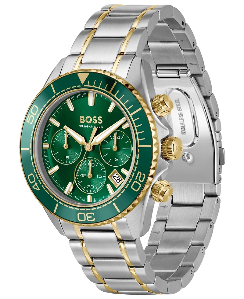 Hugo Boss Men's Sealiner Quartz Chrono Two Tone Stainless Steel Watch, 44mm