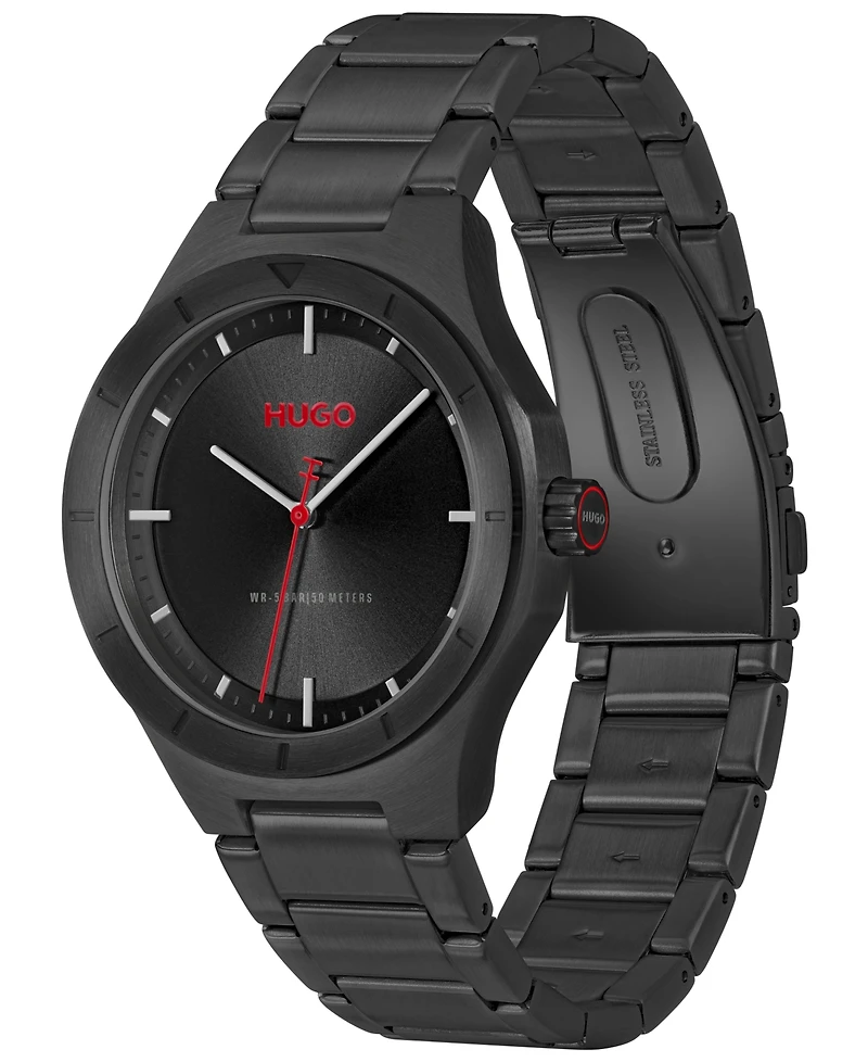 Hugo Boss Men's Lit Quartz Ionic Plated Steel Watch