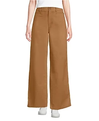 Lands' End Women's Petite Stretch Canvas High Rise Wide Leg Pants