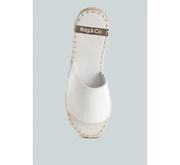 Scalar Genuine Soft Leather Espadrille Flatforms