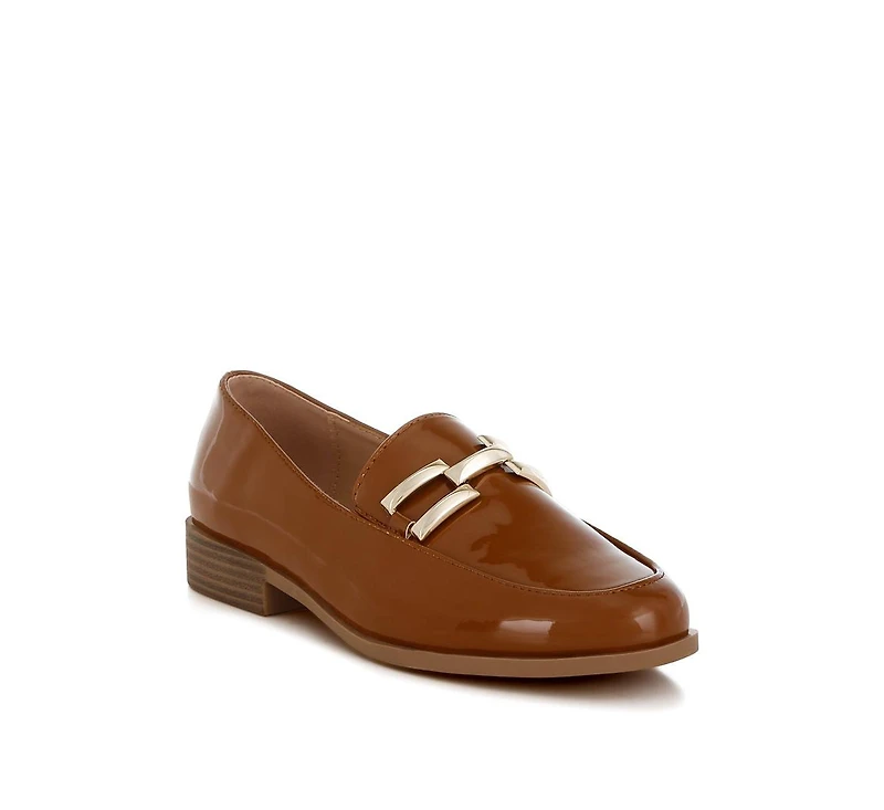 Revanta Patent Faux Leather Loafers