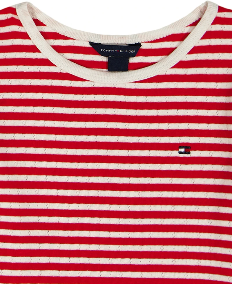 Tommy Hilfiger Girls' 4-6X Crewneck T-Shirt and Front Waist Skort, 2-Piece Set