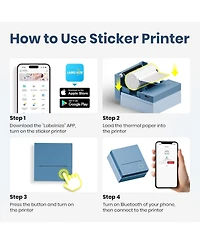 Swifint PM290C Inkless Sticker Maker: Portable Bluetooth Printer with 3 Paper Rolls