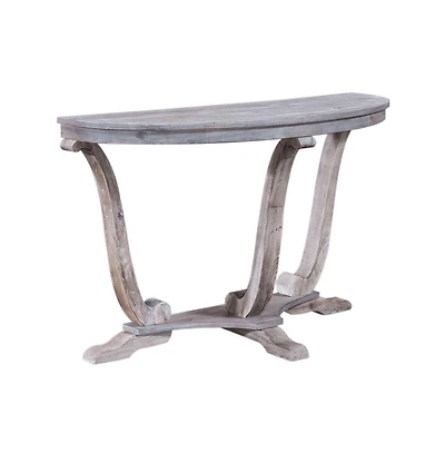 Liberty Furniture Greystone Mill Sofa Table in Stone White Wash w/ Wirebrush Distressing