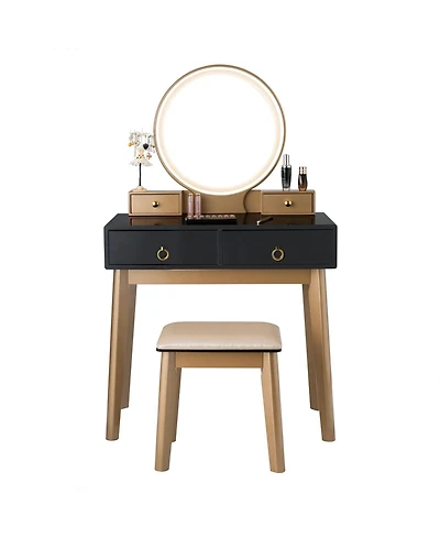 Volenca Makeup Vanity Set with Touch Dimming Mirror and 3 Color Lighting Modes